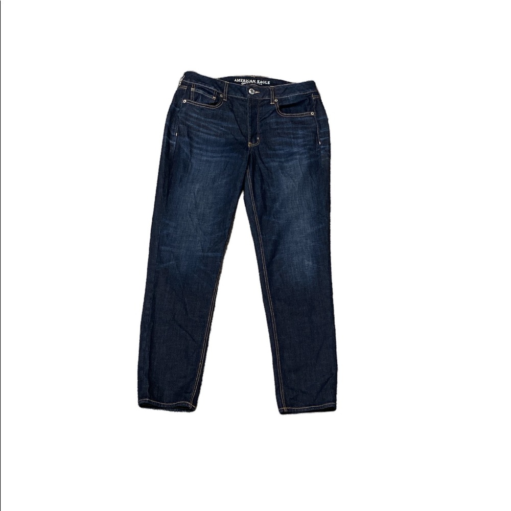 AE Tomgirl Dark Stretch Denim Button Fly Jeans Size 10